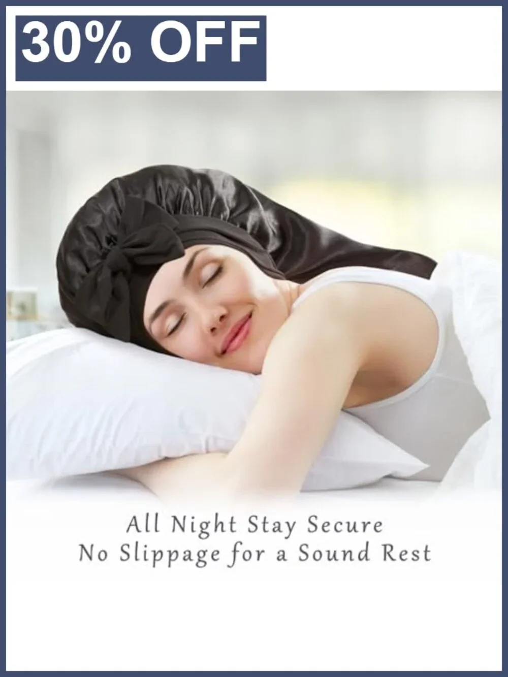 Long Satin Bonnet for Braids Curly Hair with Tie Adjustable Sleep Cap